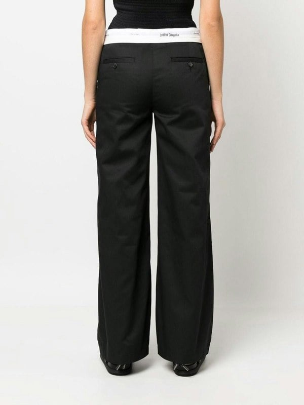 Palm Angels Reversed Wasitband Chino Pants Black - Supplied FashionPALM ANGELS