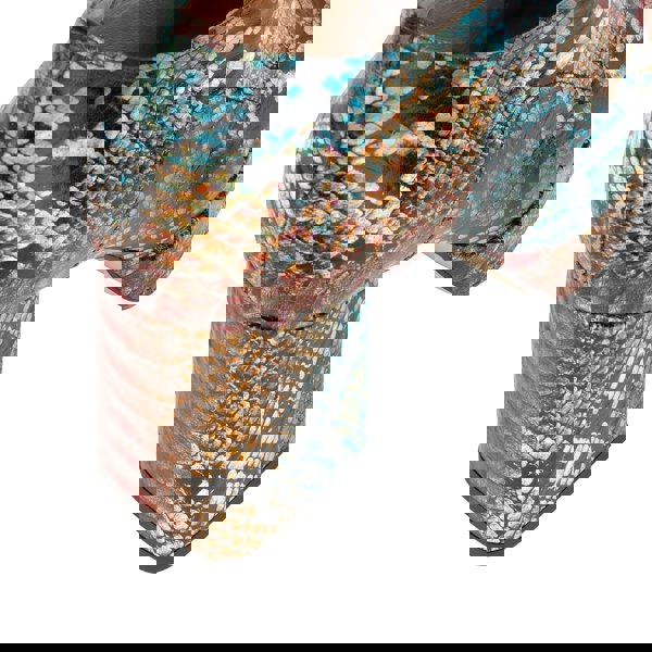 Embassy London Roulette Platform - Green & Brown Snake - Women's leather oxford pump with platform and block heel