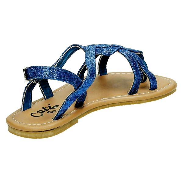 Cutie Girls Cutie Woven Glitter Toe Post Sandals