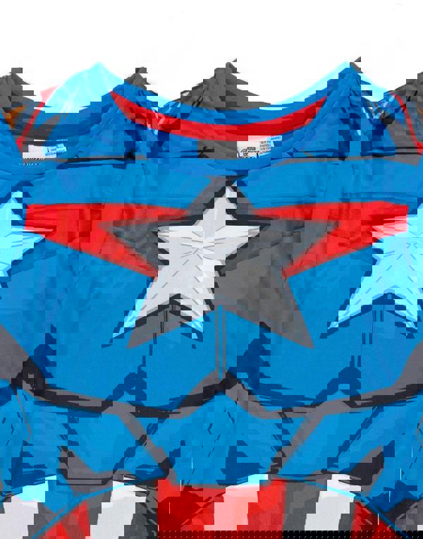 Disney Avengers Boys Blue Captain America Costume Short Sleeve Short Leg Pyjama Set