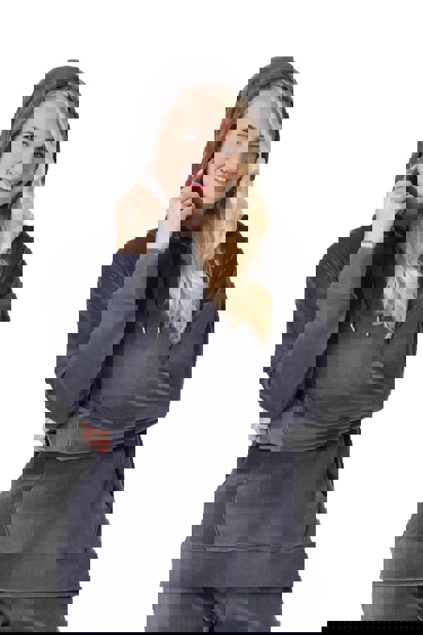 Camille Charcoal Supersoft Velour Loungewear Pyjama Set