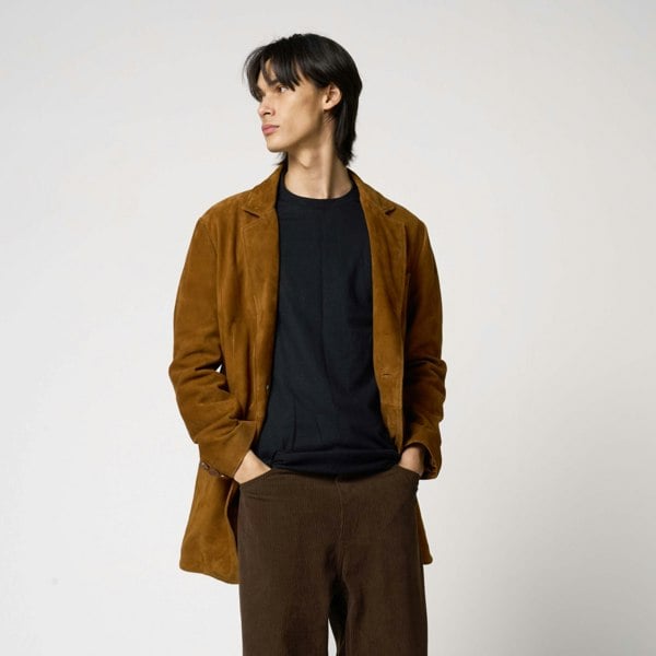 Barneys Originals Men's Tan Suede Blazer