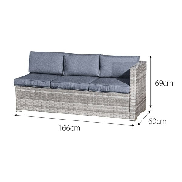 Oseasons Acorn Rattan 6 Seat Corner Sofa Set in Dove Grey