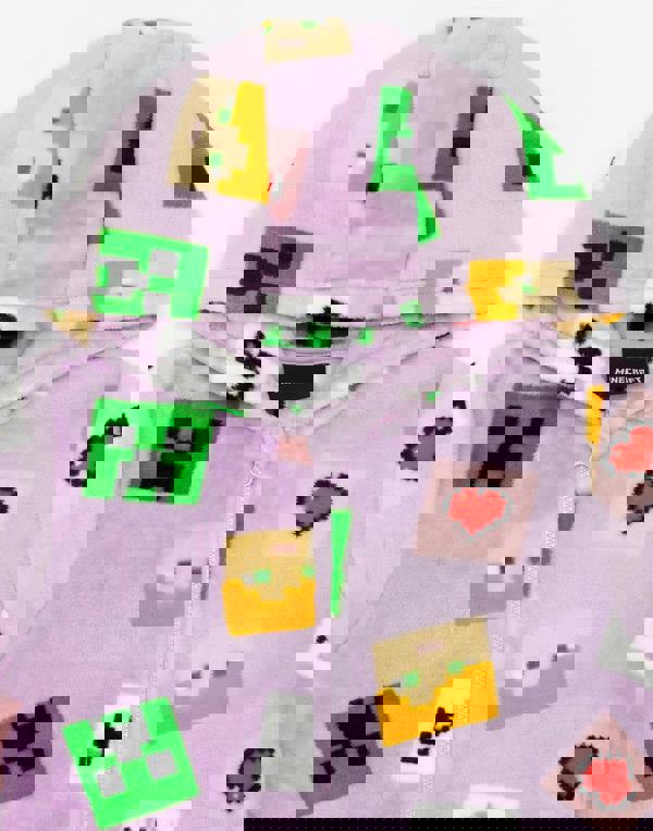 Minecraft Girls Purple Multi-Character All-Over Print Onesie