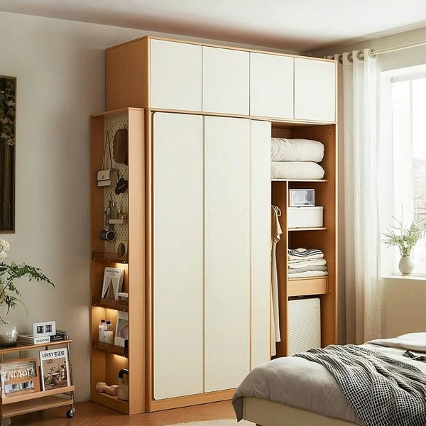 Soriano Sliding Door Wardrobe, Wood - lounge room cabinets
