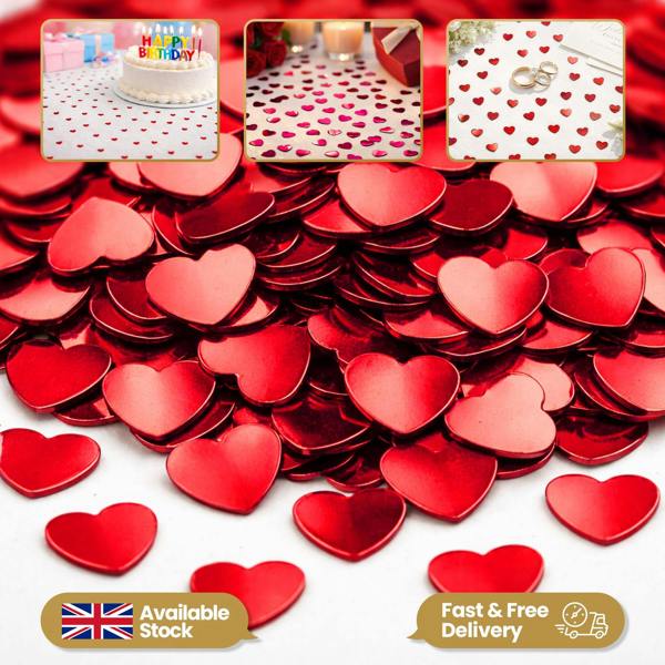 Red Heart Confetti Table Scatter for Romantic Party Tables and Decorative Displays image 9