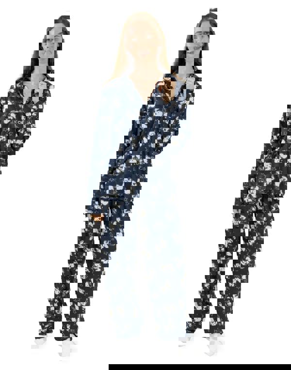 Peanuts Womens Blue Snoopy Long Sleeve Long Leg Pyjama Set