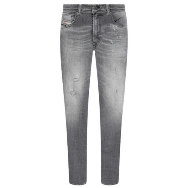 Diesel Mens 1979 Sleenker Faded Frayed Edge Jeans - Grey Denim