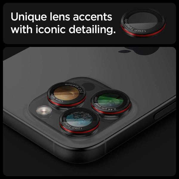 Spigen Optik Pro Glastr EZ Fit Camera Protector 2 Pack for iPhone 16/17 Pro 6.3" and 16/17 Pro Max 6.9" Black - AGL05217