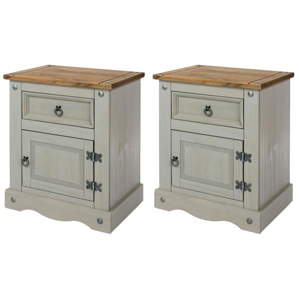 Core Products Set of 2 Corona Brown 2-Drawer Bedside Cabinets