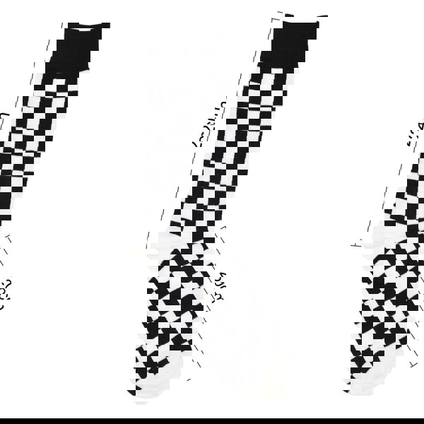 Anysox 5 Pairs Size 5-14 Fashion Socks Novelty Skateboard Squares Black and White Pattern Cotton for Women Dark Blue