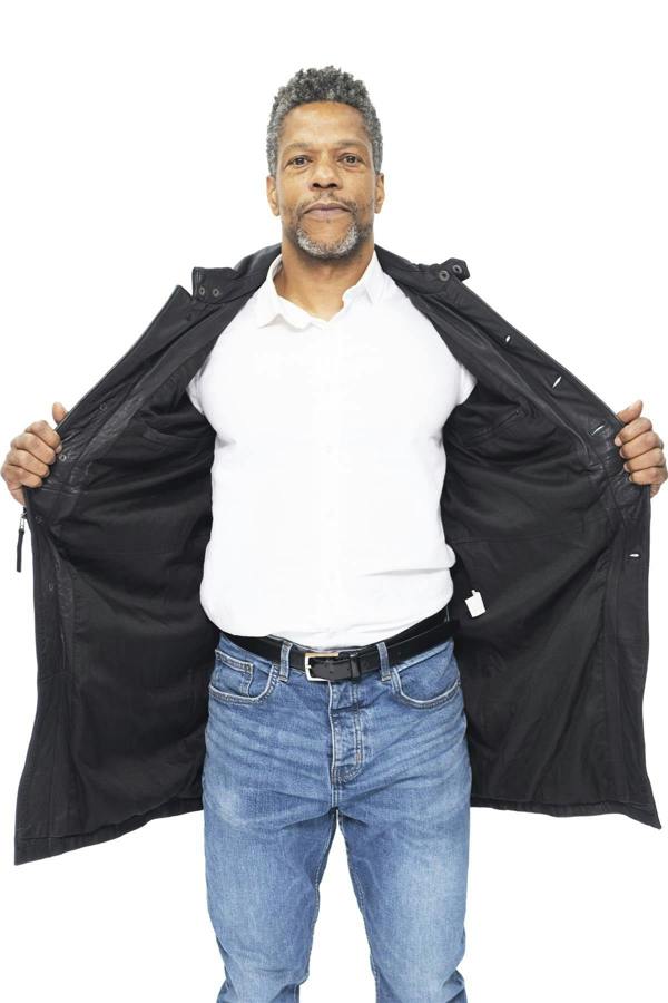 Infinity Leather Mens Leather Trench Coat-Hamburg