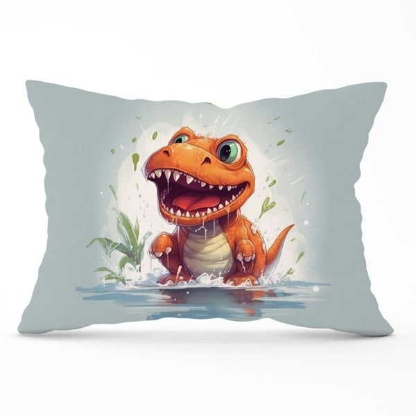 Warren Reed Dino Having A Splash Cushions