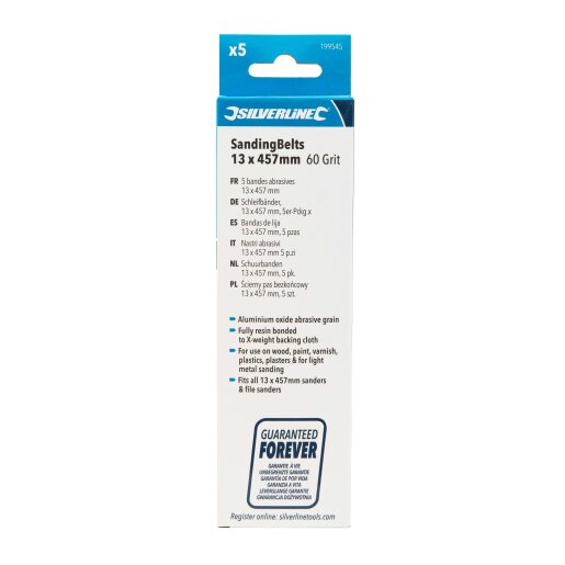 Fixaball 13mm x 457mm  Sanding Belts Silverline Aluminium Oxide Power File