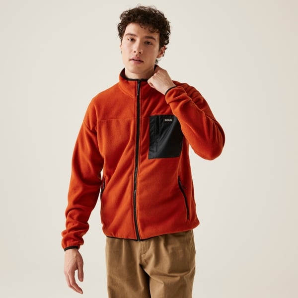 Regatta Mens Frankie Full Zip Fleece Jacket - Red Ochre