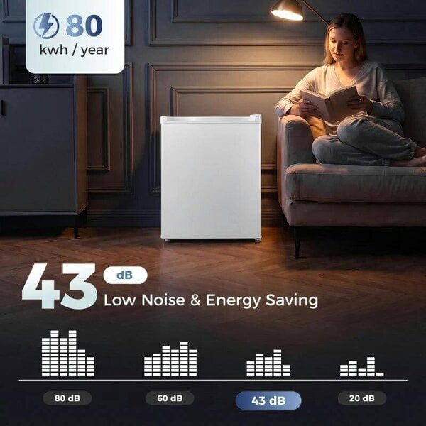 73 L Mini Fridge with Chiller Box, Single Door Compact Refrigerator, Adjustable Thermostat, Reversible Door, White