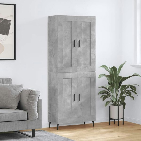 Berkfield Highboard Concrete Grey 69.5x34x180 cm Engineered Wood