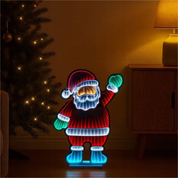 Xmas Haus 39x59cm 190 Led Santa Infinity Light 3m Cable