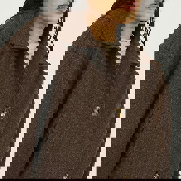 Brave Soul Chocolate Short Collared Jacket - Chocolate Image 4