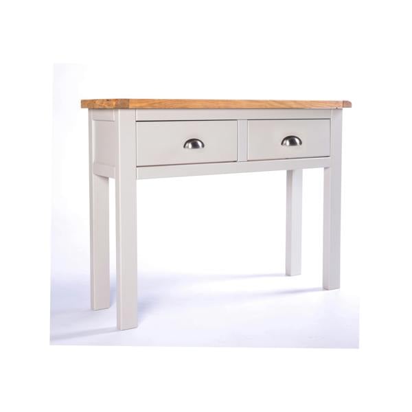 Cabinet Bits Argenta Light Grey 2 Drawer Console Table Satin Chrome Cup