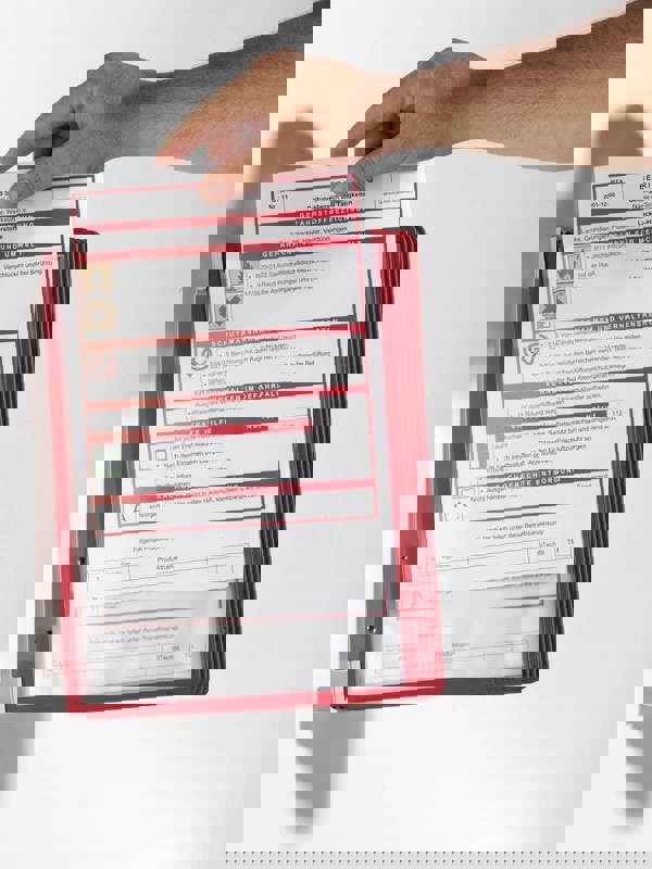 Durable VARIO WALL 5 Display Panel Desk Stand | 5 Panels | A4 Red