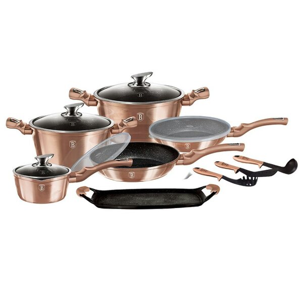 Berlinger Haus 16-Piece Cookware Set Berlinger Haus BH-7124 Rose Gold