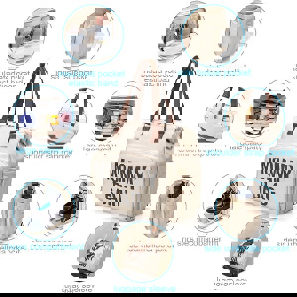 Anymom Mommy Baby Changing Bags Black 3 pcs Set Nappy Backpack