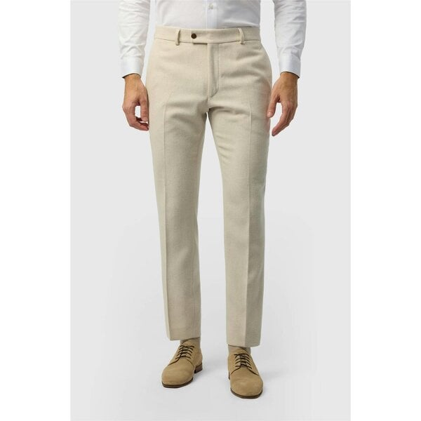 Antique Rogue Slim Fit Ecru Herringbone Tweed Trousers