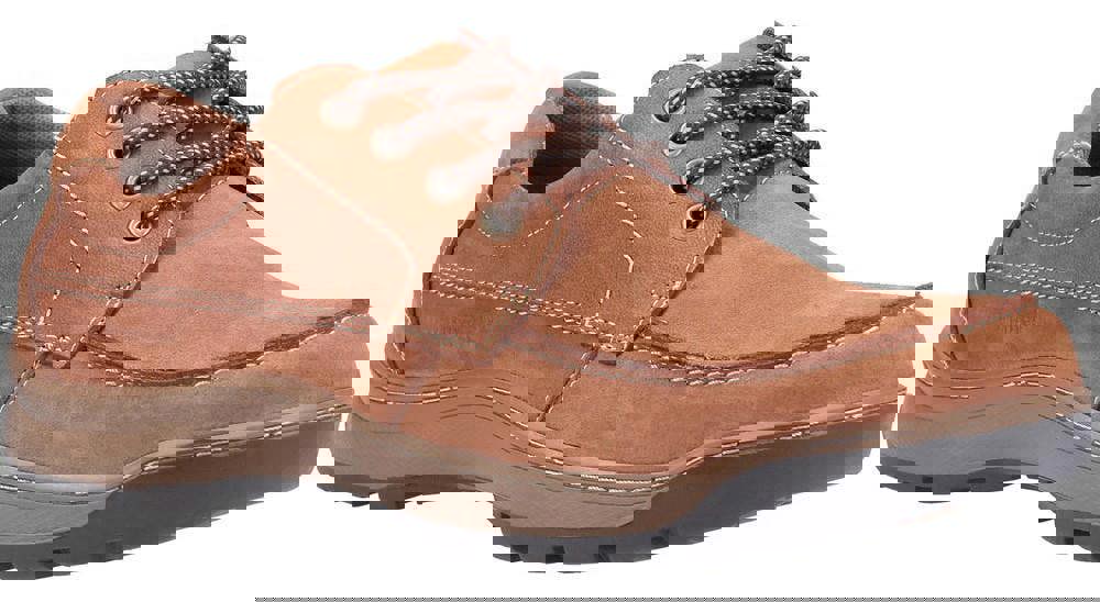 Hush Puppies Tucker Mens Casual Lace Up Smart Leather Shoes, casual brown leather lace-up shoes with sturdy rubber sole and classic design.