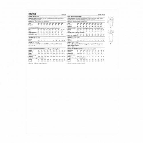 Simplicity Sewing Pattern 9599, Dresses for Women, F5 (18W-20W-22W-24W-26W) - Intermediate