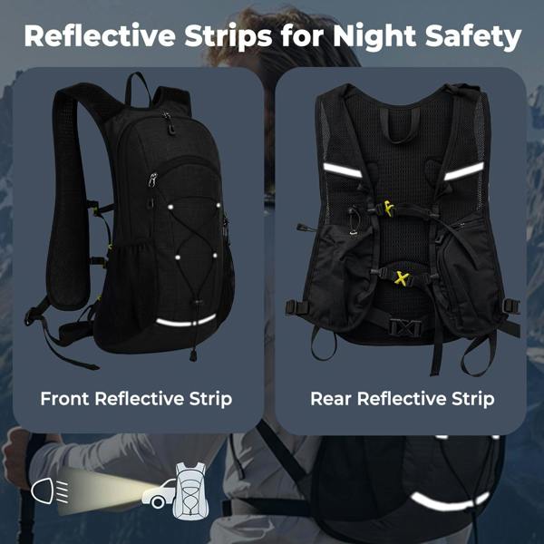 Swifto Hiking Backpack Foldable 20L Water Resistant Daypack For Camping Black