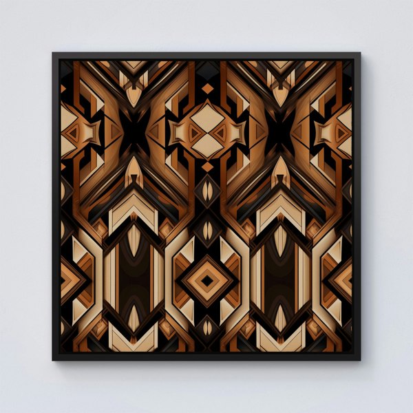 Warren Reed Black And Brown Intricate Pattern Framed Canvas