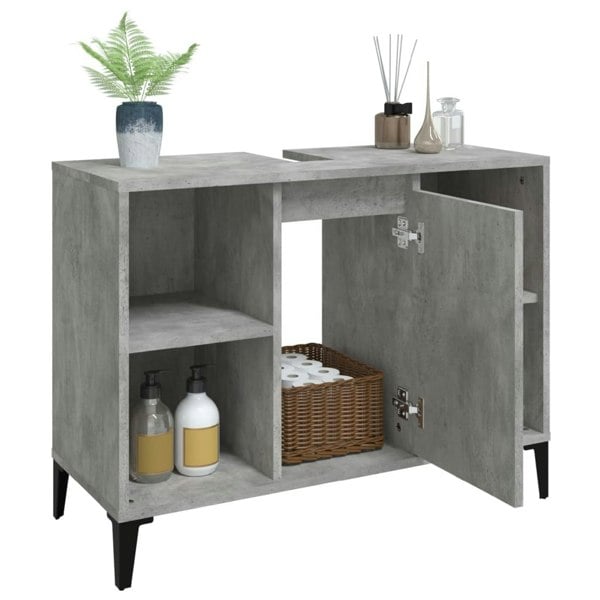 Berkfield Sink Cabinet Concrete Grey 80x33x60 cm Engineered Wood