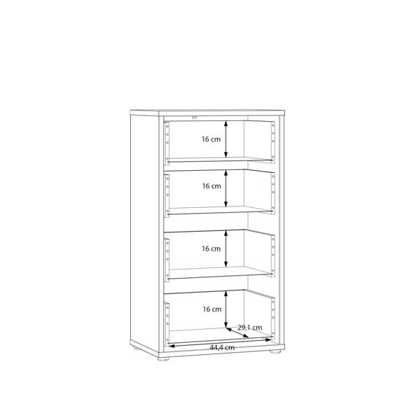 Alice Springs Tall 4 Drawer Chest with Push-to-Open Drawers in Terracotta