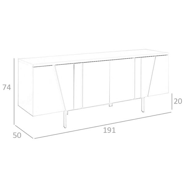 Angel Cerdá Sideboard walnut and black steel 3124