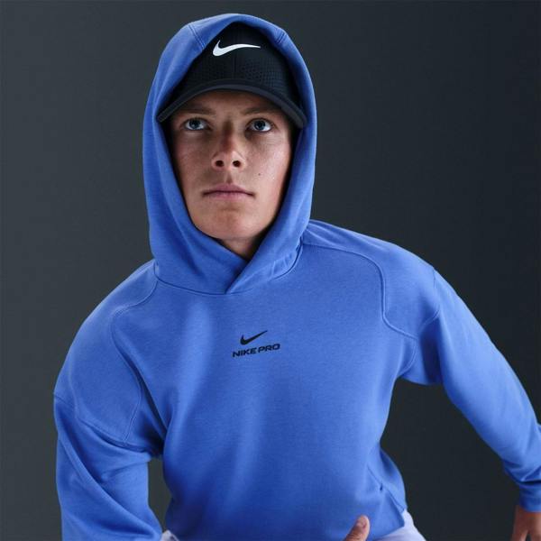 Nike Mens Pro Regular Training Pullover Hoodie - Blue - 