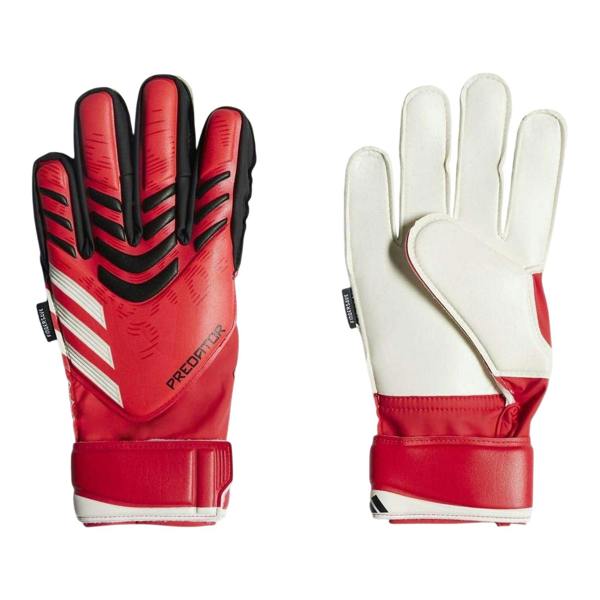 Adidas Childrens/Kids Predator Match Fingersave Football Goalkeeper Gloves - Red/Black - 