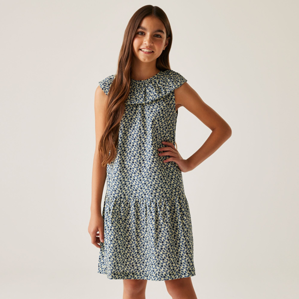 Regatta Girls Orla Kiely Jasmine Flower Sleeveless Dress - Blue