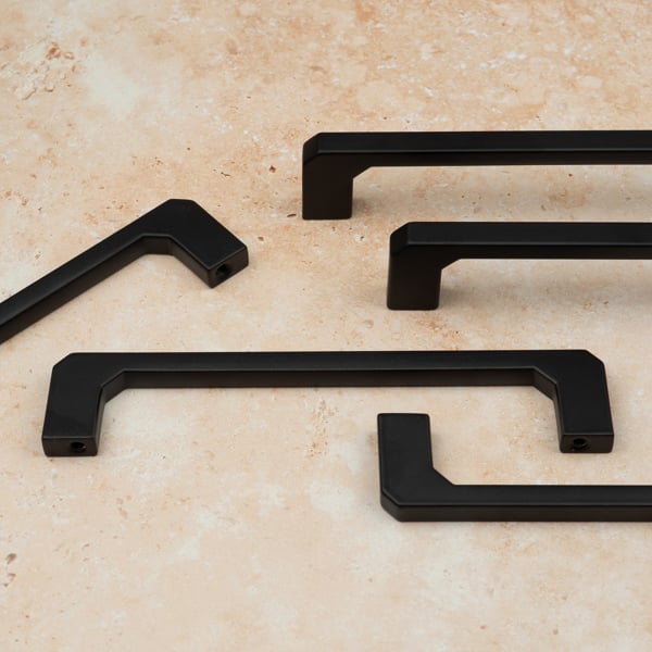 Handle & Home Matt Black Angled End D-Bar Handles