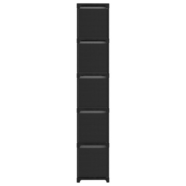 Berkfield 15-Cube Display Shelf with Boxes Black 103x30x175.5 cm Fabric