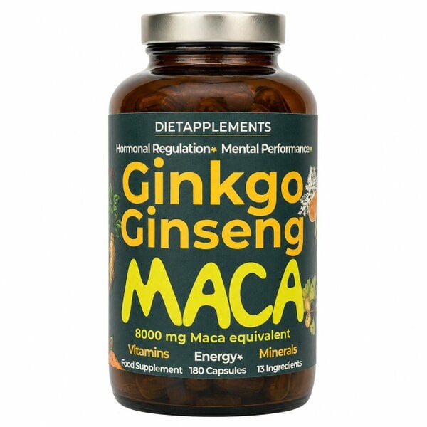 Dietapplements Maca, Korean Ginseng & Ginkgo Biloba Complex