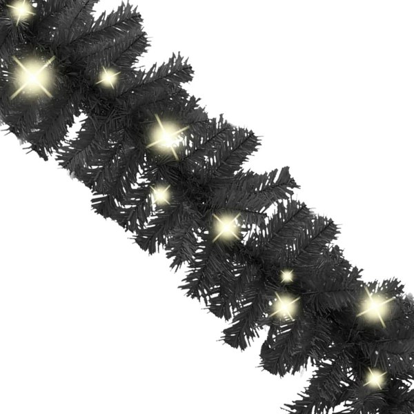 Berkfield Christmas Garland with LED Lights 10 m Black