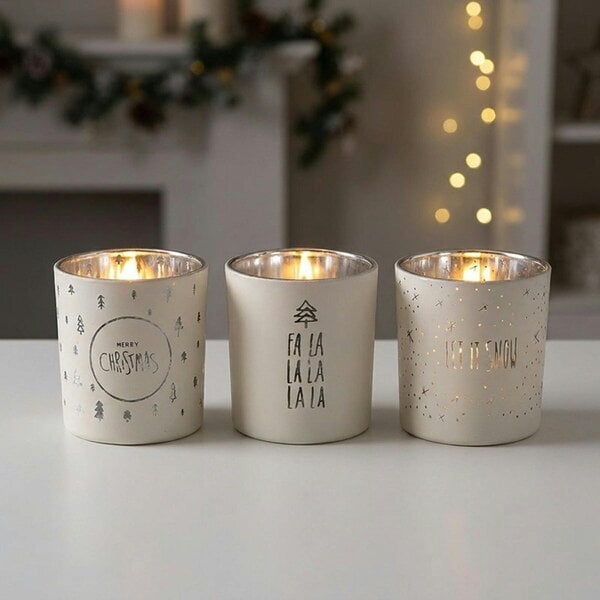 Garden Greatness Christmas Glass Tealight Holder Set
