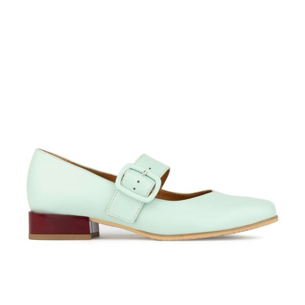 Embassy London Bliss - Mint & Red - Women's block heel square toe leather Mary-Jane