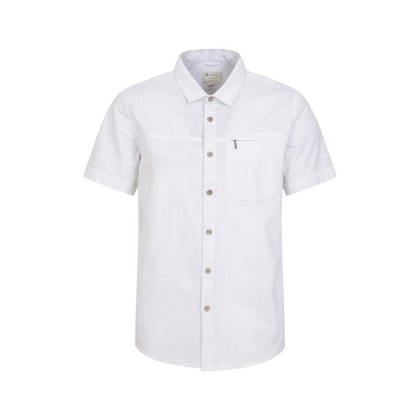 Mountain Warehouse Mens Coconut Slub Short-Sleeved Shirt - White