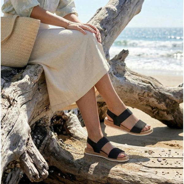 Skechers Skechers DESERT KISS LOW-TOP LOOK Womens Ankle Strap Sandals Black