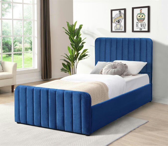 Kosy Koala Ottoman Storage Bed blue 4ft Double velvet bed gas lift up Storage Bed bedroom furniture