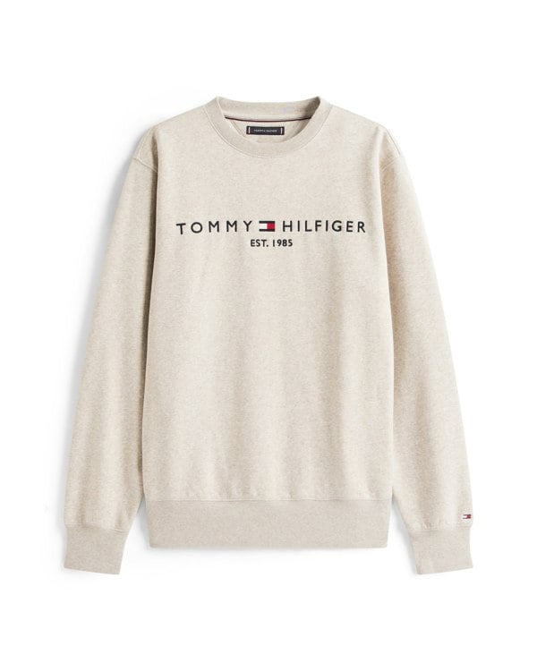 Tommy Hilfiger Tommy Logo Mens Sweatshirt - Heathered Pebble