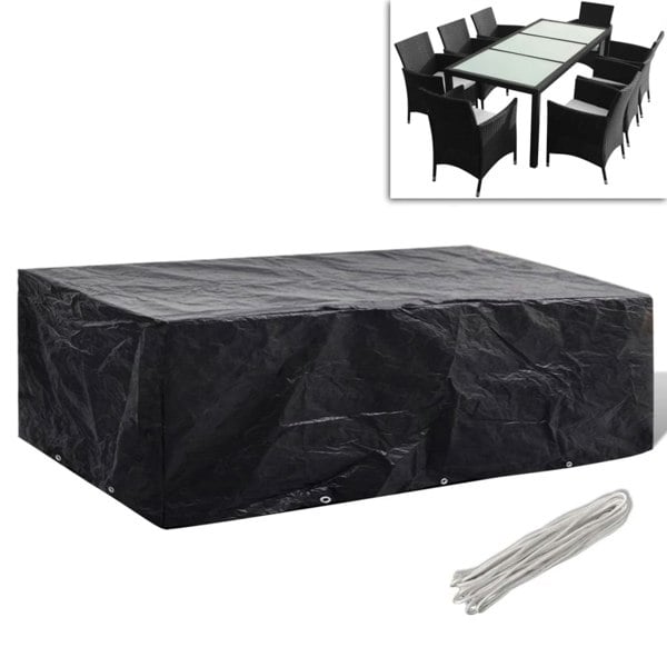Berkfield Garden Furniture Cover 8 Person Poly Rattan Set 10 Eyelets 300x140cm