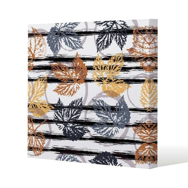 Benjamin Tate Design Cute autumn leaves Slim Style Canvas Print  90x90cm , 15mm Slim Real wood.
